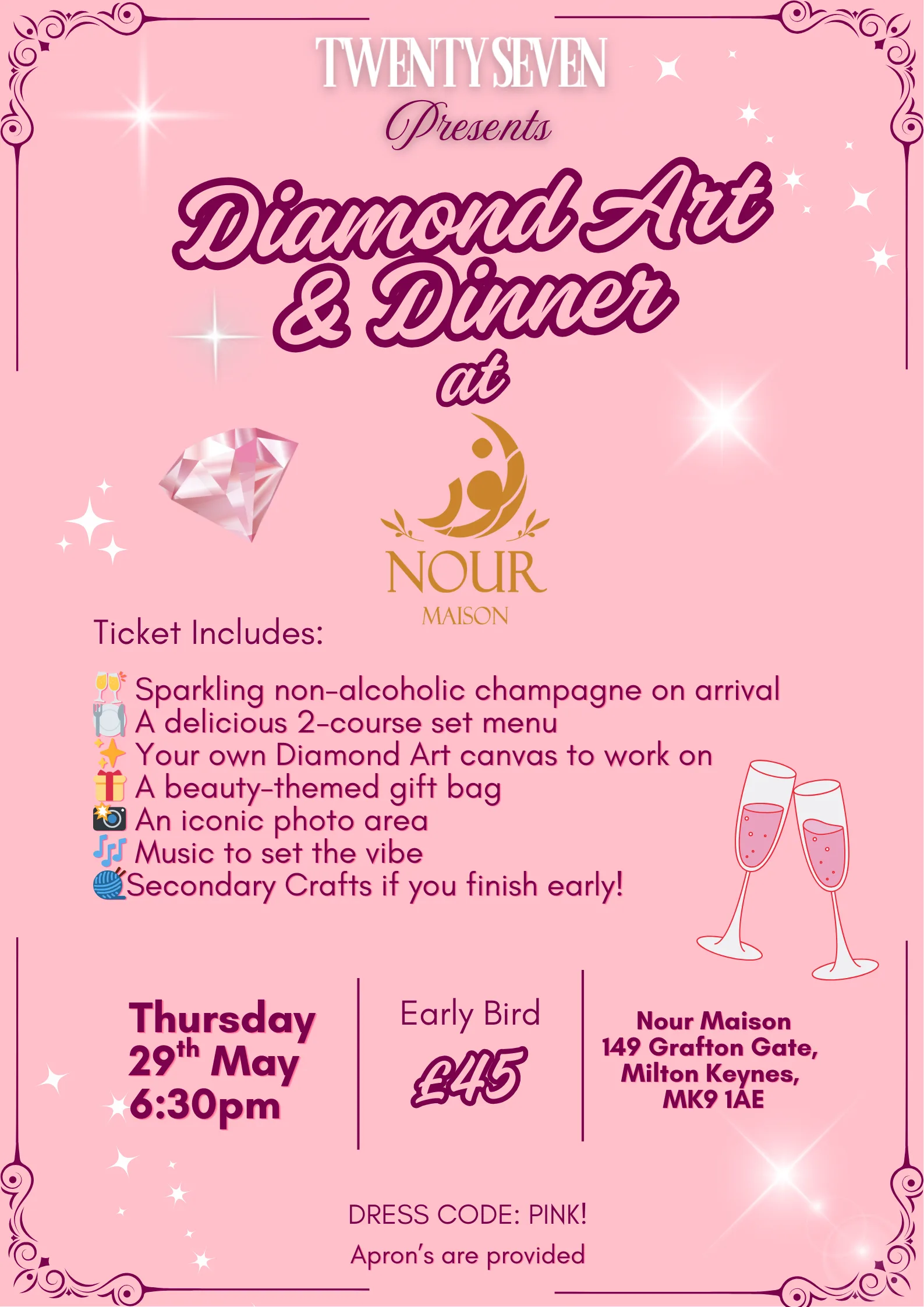 Diamond art and Dinner - May 25